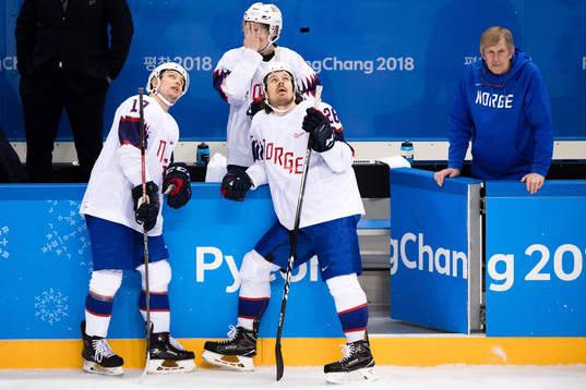 Stefan Espeland and Niklas Roest of Norway awaiting a Coach