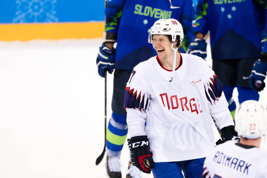 Aleksander Bonsaksen of Norway celebrates