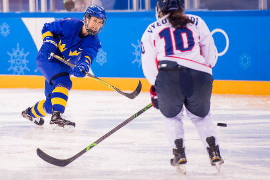 Johanna Olofsson of Sweden in the Women's Ice Hockey