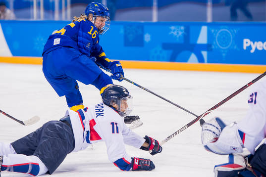 Pernilla Winberg of Sweden in the Women's Ice Hockey