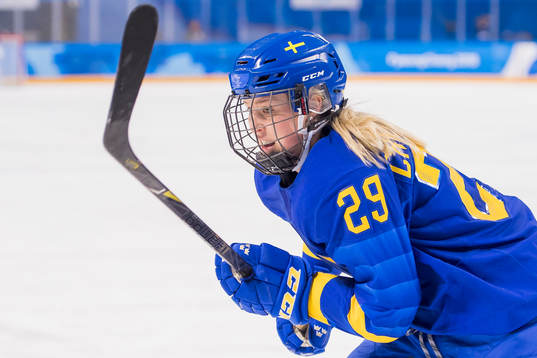 Olivia Carlsson of Sweden in the Women's Ice Hockey