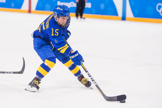 Lisa Johansson of Sweden scores 6-1 in the Women's Ice