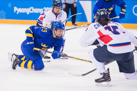 Olivia Carlsson of Sweden in the Women's Ice Hockey
