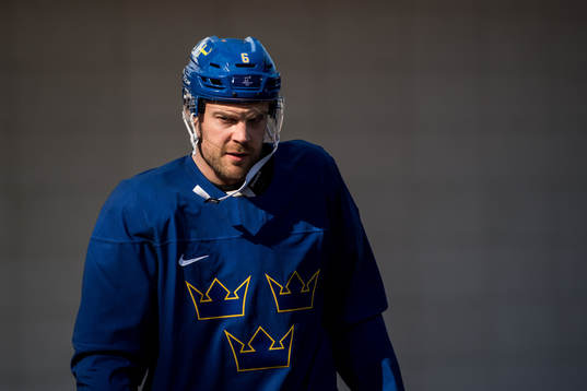 Patrik Hersley of Sweden arrives prior a training session