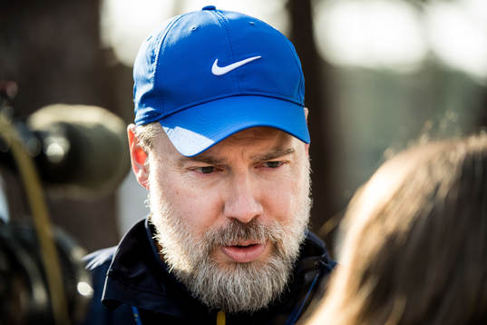 Rikard Grönborg, Head Coach of Sweden talks to media
