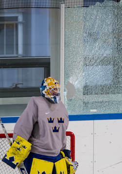 Goaltender Magnus Hellberg of Sweden