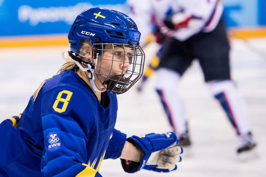 Annie Svedin of Sweden in the Women's Ice Hockey