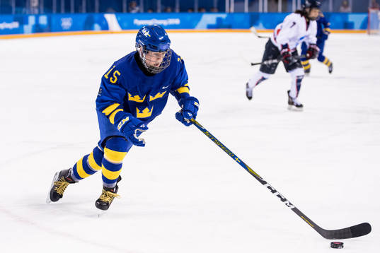 Lisa Johansson of Sweden in the Women's Ice Hockey
