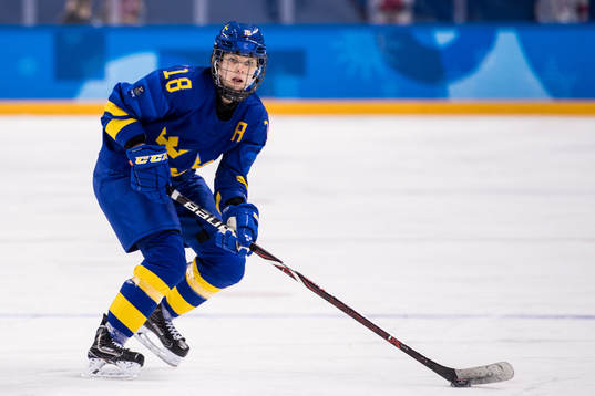 Anna Borgqvist of Sweden in the Women's Ice Hockey