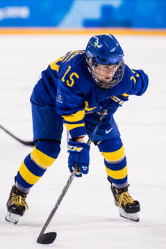 Lisa Johansson of Sweden in the Women's Ice Hockey