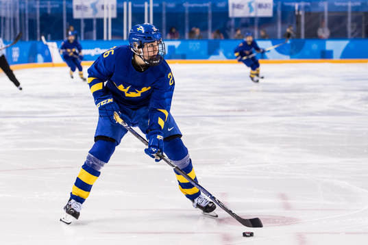 Hanna Olsson of Sweden in the Women's Ice Hockey