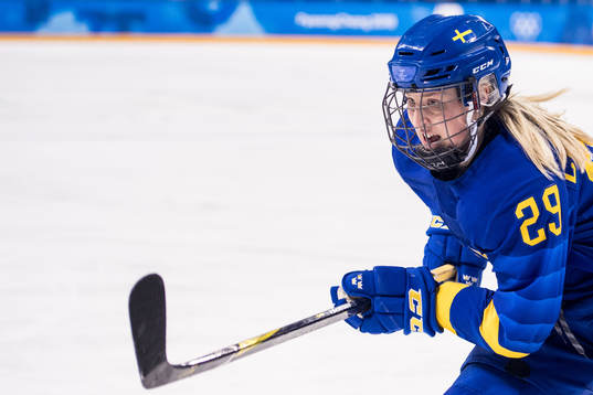 Olivia Carlsson of Sweden in the Women's Ice Hockey