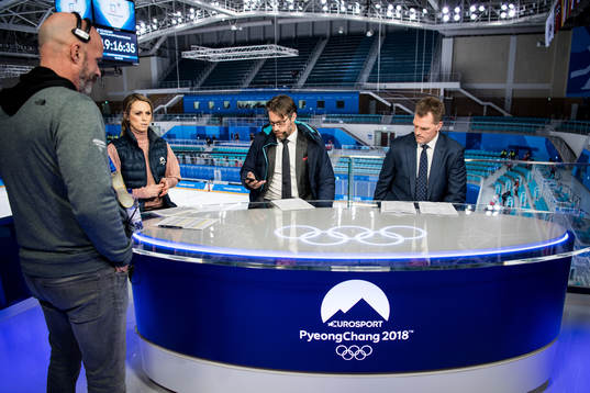 Karin Frick, Ice Hockey expert Peter Forsberg at Eurosport