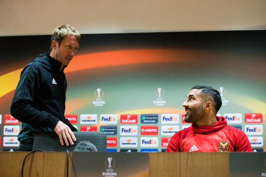 Östersunds tränare Graham Potter och Saman Ghoddos