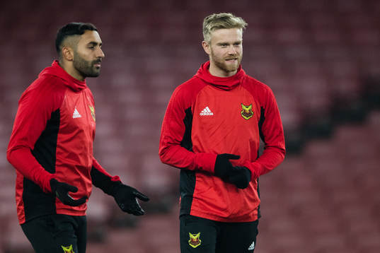 Östersunds Saman Ghoddos och Dennis Widgren