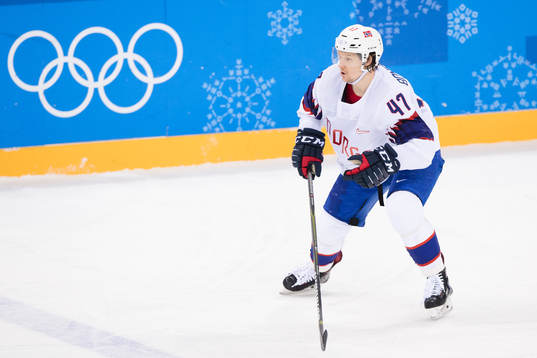 Aleksander Bonsaksen of Norway in the Men's Ice Hockey
