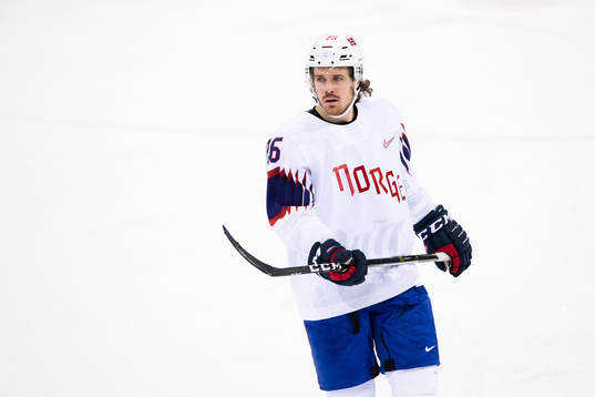 Kristian Forsberg of Norway in the Men's Ice Hockey