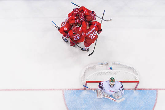 Bläddra bland fler bilder av 2018 Winter Olympics, Day 12, Ice Hockey, Men's Quarterfinals, Russia (OAR) - No