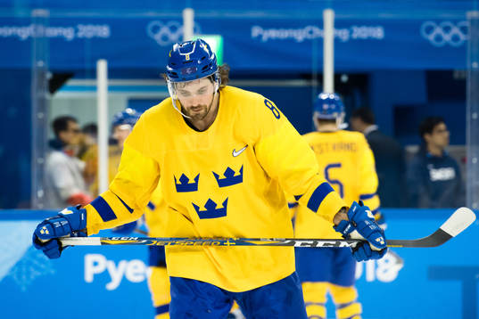 Johan Fransson of Sweden looks dejected in the Men's Ice