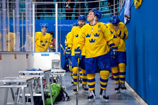 Erik Gustafsson of Sweden looks dejected
