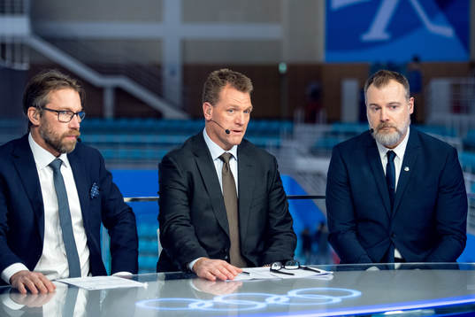 Peter Forsberg, Calle Johansson and Rikard Grönborg, Head