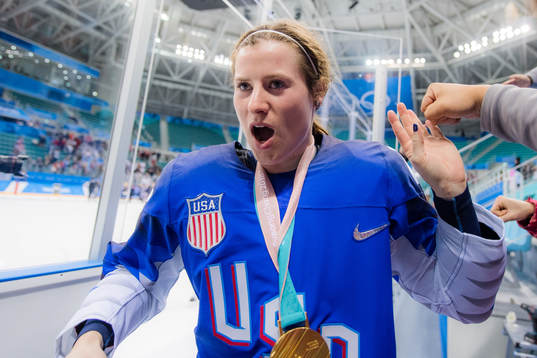 Kelly Pannek of USA celebrating