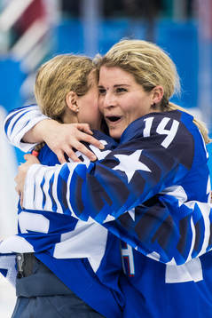 Brianna Decker of USA celebrating