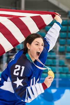 Hilary Knight of USA celebrates