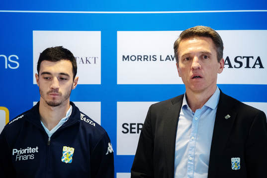 Giorgi Kharaishvili och sportchef Mats Gren när Giorgi