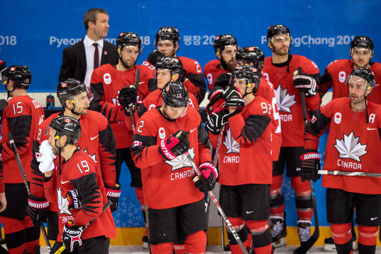Rob Klinkhammer of Canada looks dejected