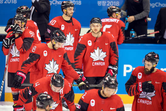 Marc-André Gragnani of Canada looks dejected