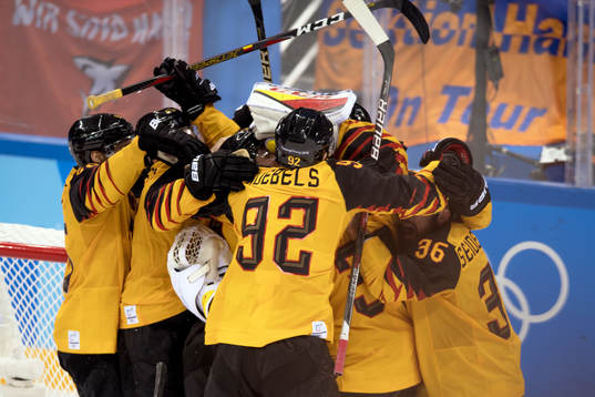 The German team celebrates