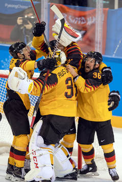 The German team celebrates