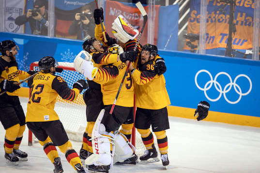 The German team celebrates
