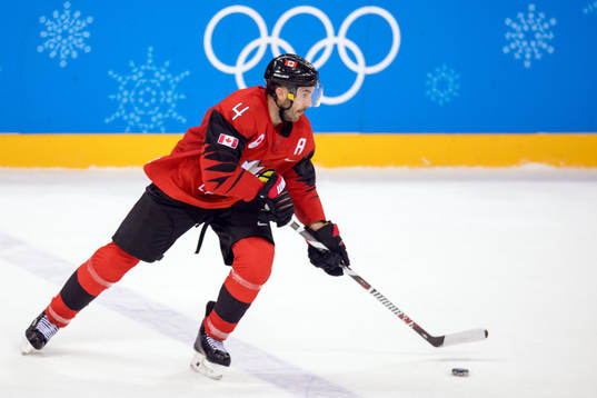 Chris Lee of Canada in the Men's ice hockey semifinal