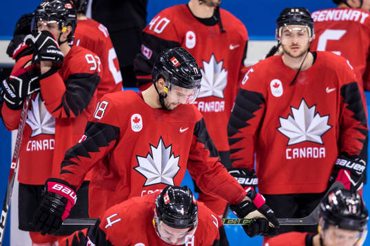 Marc-André Gragnani of Canada looks dejected