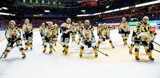 Skellefteås spelare jublar och tackar publiken