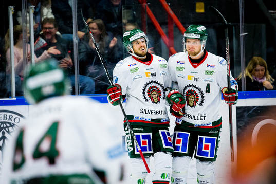 Frölundas Sebastian Stålberg gör 4-6 och jublar