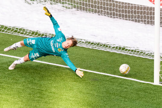 Karlslunds målvakt Anton Palmér (i Elfsborgs