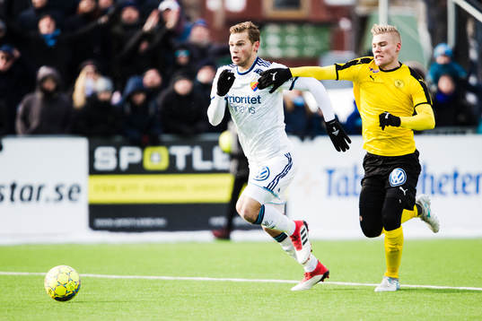 Djurgårdens Jesper Karlström och Frejs Martin Falkeborn