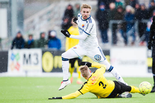 Djurgårdens Jonathan Ring och Frejs Martin Falkeborn