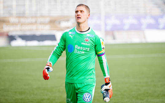 Helsingborgs målvakt Pär Hansson deppar