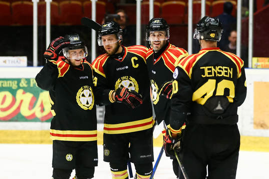 Brynäs Juuso Ikonen, Jacob Blomqvist och Jesper Jensen