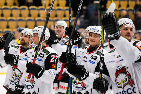 Malmö Redhawks spelare jublar