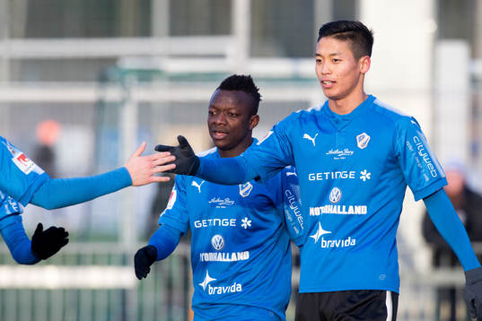 Halmstads Adnan Kojic och Thomas Boayke