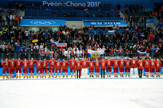 Team Russia (OAR) celebrating