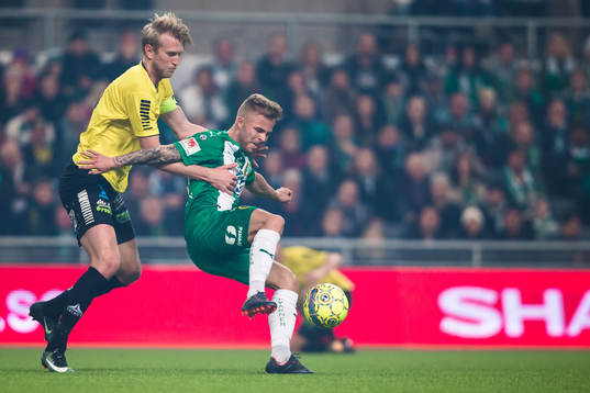 GAIS Calle Nyström och Hammarbys Sander Svendsen