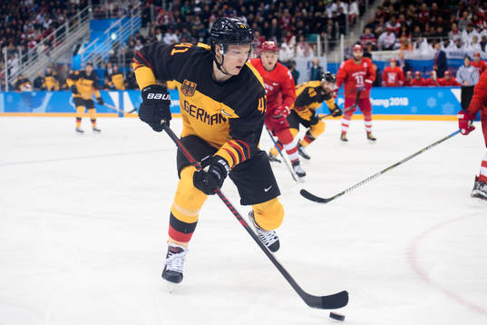 Jonas Müller of Germany  in the Ice Hockey Men’s Final