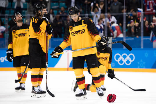 Marcel Goc of Germany  looks dejected