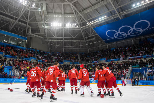 Team Russia (OAR) celebrating